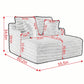 Oversized Chaise Lounge Chair Indoor With Pillows For Living Room
