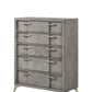 5 Drawer Chest Book Matched Veneers - Gray