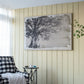Large Arboreal Shelter Canvas Art Print, Traditional Style Floral Wall Art, Home Decor Accent Piece - Gray / White Matte