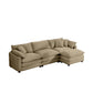 Oversized Modular Cushion Sofa With Ottoman, Low Back, Deep Seating Sofa Set