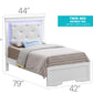 Bed With LED Light Accents Headboard