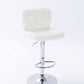 Lan - Set of 2 - 30" White Wingback Swivel Bar Stools, Adjustable Height, Chrome Base, Modern Design