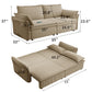 2 In 1 Convertible Sofa Bed, Multi Functional Living Room Furniture