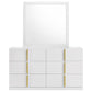 Lauryn - 6 Drawer Dresser With Mirror - Gloss White
