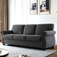Soft Sofa, Upholstered 3 Seater Couch With High Density Foam, Loose Back Cushions And Turned Legs