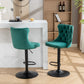 Luxury  - Set of 2 - 25" Green Velvet Swivel Barstools with Adjustable Seat Height, Upholstered Tufted Chairs & Copper Nailheads