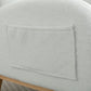 Teddy Fabric Rocking Chair With Packet Wood Legs - Ivory