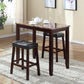 Solenza- Set of 2,26 Counter Stools & Table " Espresso Marble Dining Set