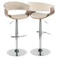 Vintage Mod - Mid Century Modern Adjustable Height Barstool With Swivel With Rounded T Footrest (Set of 2)