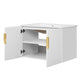 Bathroom Vanity With Sink, Rectangular Storage Cabinet With 2 Soft Closing Doors - White