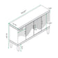 4 Door Cabinet, Large Storage For Living Room - Blue