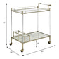 Cirro - Antique Mirror Wire Brass Serving Cart - Antique Brass / White