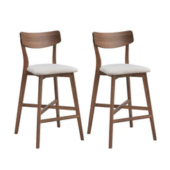 Mirston - Set of 2 - 29"  walnut bar stools