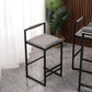 Sumner - Set of 2 - 16.54" Modern Counter Height Bar Stools with Armless Design, Gray PU Upholstered Seats & Black Metal Legs