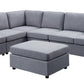 Cassia - 7 Seat Reversible Modular Sectional Sofa With Ottoman
