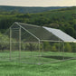 Large Metal Chicken Coop, Walk In Poultry Cage Hen Run House Rabbits Habitat Cage Spire Shaped Coop With Waterproof And Anti Ultraviolet Cover