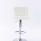 Lan - Set of 2 - 30" White Wingback Swivel Bar Stools, Adjustable Height, Chrome Base, Modern Design