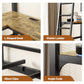 Twin Metal Loft Bed With L - Shaped Desk, Charging Station Loft Bed Frame Twin Size, Safety Guard & Ladder, No Box Spring Needed - Black