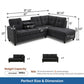 L - Shaped Sectional Sofa With Movable Left Chaise