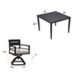 Outdoor Modern Dining Set, Chairs Sunbrella Cushioned And Dining Table With Umbrella Hole