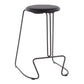 Bramley - Set of 2 - 26" Grey Steel & Black Faux Leather Contemporary Counter Stools with Stylish Metal Base, Fixed Height for Kitchen & Bar Use