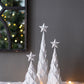 Resin / Foil Christmas Tree With Star Top (Set of 3) - White / Silver