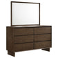 Hemlock - 6 Drawer Dresser With Mirror - Brown
