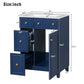 Transitional Style Bathroom Vanity Cabinet With Ceramic Sink