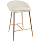 Matrellt - Set of 2 - 26" Cream Fabric and Gold Frame Counter Stools