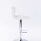 Lan - Set of 2 - 30" White Wingback Swivel Bar Stools, Adjustable Height, Chrome Base, Modern Design