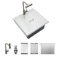 21" Drop In Kitchen Sink With Pull Out Faucet And Sink Cover, 16 Gauge - Brushed Nickel