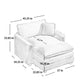 Classic Modern Comfortable Single Chair Deep Seat Sofa With Footstool