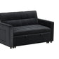 Maeve - Convertible Sleeper Loveseat With Tufting and Side Pocket - Black