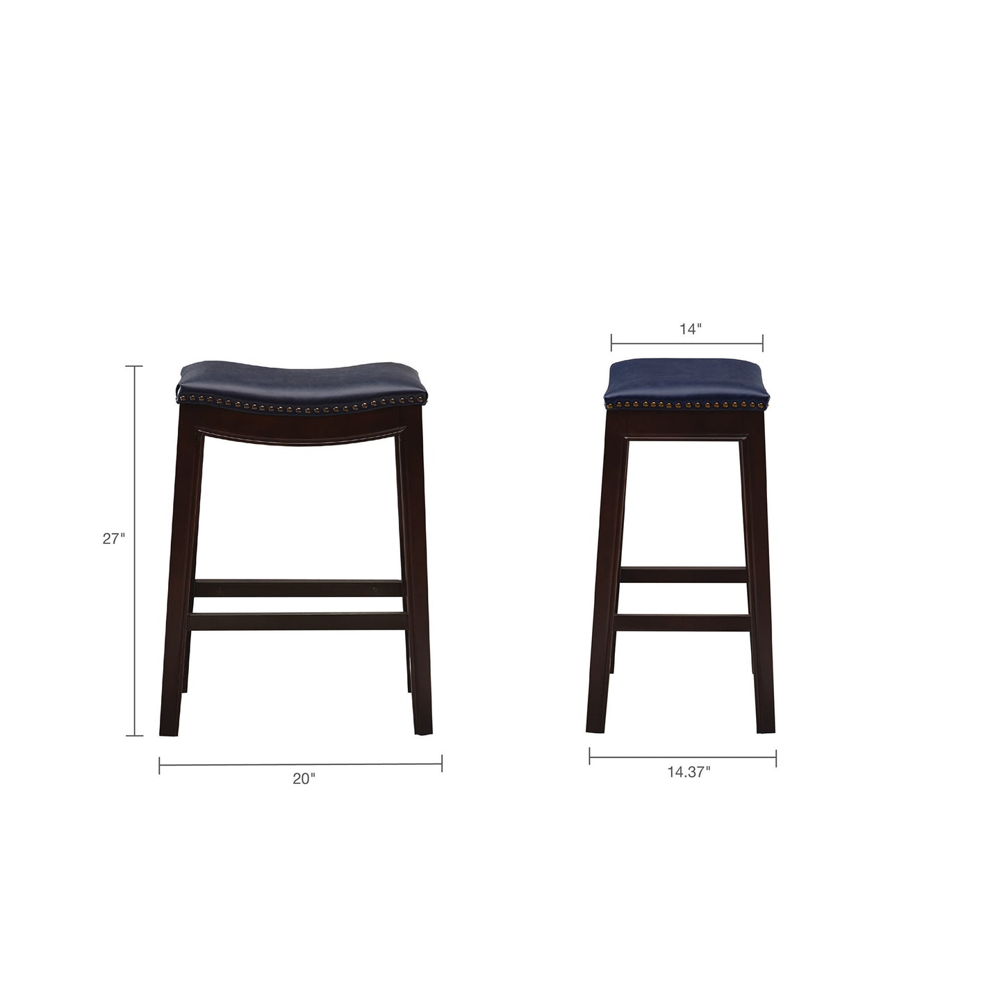 Lorielle - Set of 3 - 26" Grey Faux Leather High-Back Counter Stools with Stainless Steel Frame