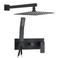 Brass Shower System With 10" Rainfall Shower Head And Handheld Sprayer - Matte Black
