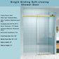 Frameless Soft-Closing Shower Door, 1/4" (6 Mm) Tempered Glass Single Sliding With Explosion Proof Coating