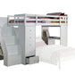 Freya - Twin Loft Bed With Storage (Not Including The Bottom Twin Bed) - White