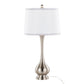 Cairo - Contemporary Table Lamp (Set of 2) - Nickel / White / Silver Trim