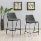 Counter Height Stools With Footrest (Set of 2) - Gray / Black