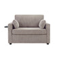 Sleeper Sofa With Foldable Mattress, USB Ports, Side Table & Storage Pocket