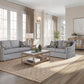 Loveseat With Skirt And Reversable Cushions And 2 Pillows - Light Gray