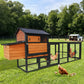 Chicken Coop, Large Outdoor Hen House With Run And Nesting Box Poultry Cage