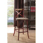 Zorina -  set of 2 -29" Seat Height Industrial High-Back Bar Chair in Antique Red and Oak, 43" Overall Height