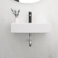 Modern Ceramic Rectangular Wall Mounted Bathroom Sink With Faucet Hole & Overflow