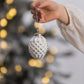 Christmas Ball Ornaments, Glass Decorative Hanging Ball Christmas Tree Ornaments For Holiday Party Decorations (Set of 12) - White