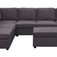 Cassia - 7 Seat Reversible Modular Sectional Sofa With Ottoman
