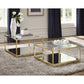 Emeline - 2 Piece Coffee Table Set - Brushed Brass