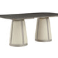 Kasa - Sintered Stone Top Dining Table - Stone Gray / Champagne
