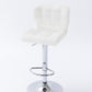 Lan - Set of 2 - 30" White Wingback Swivel Bar Stools, Adjustable Height, Chrome Base, Modern Design