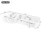 Upholstered Sofa Free Combined Sofa Couch With 2 Chaise Lounge And Five Back Pillows For Living Room